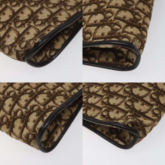 DIOR Trotter Canvas Shoulder Bag Brown Gold - Picture 10 of 12